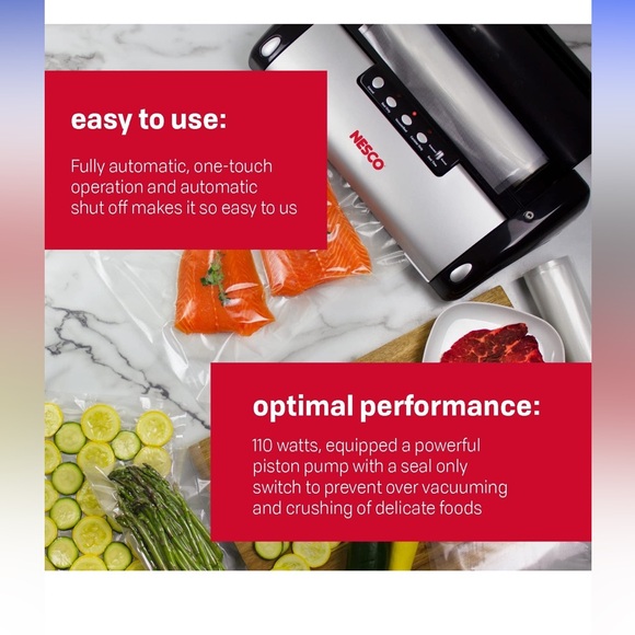 NESCO VS-02 Vacuum Sealer Machine /Food Starter Kit with Automatic Shut-Off - Picture 10 of 10